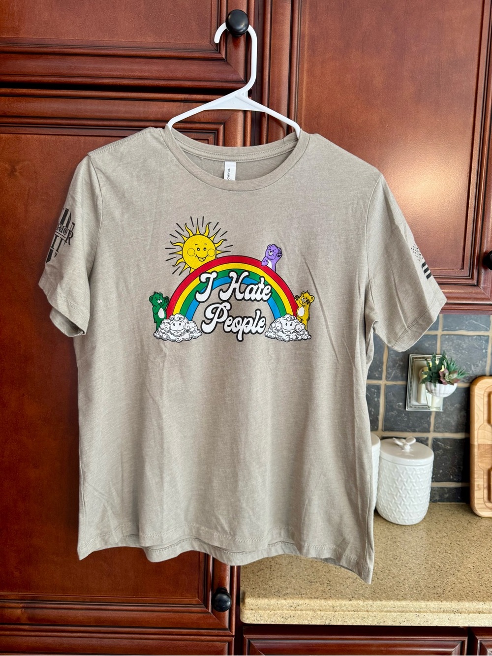 Bella Canvas Tee with Colorful Rainbow & Sun Graphic